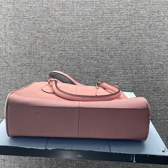 Calvin Klein Crossbody Pink and White Bag Saffiano Leather Minimalist Dome Purse - Picture 10 of 12